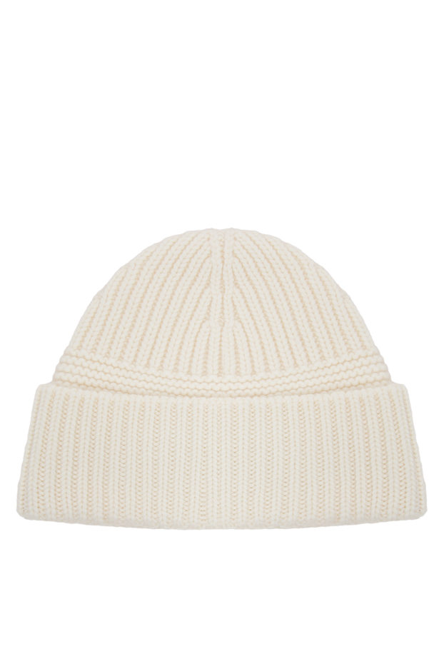 Miu Miu white knitted wool and cashmere beanie hat with branded patch 197746 - photo 3