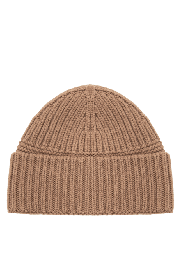 Miu Miu textured knit beanie hat in caramel brown with patch 197747 - photo 3