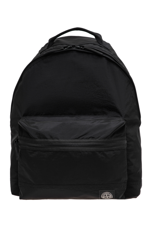 Stone Island жамбас қалтасы бар қара түсті тоқыма қалалық рюкзак 197750 - фото 1