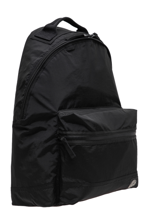 Stone Island жамбас қалтасы бар қара түсті тоқыма қалалық рюкзак 197750 - фото 3