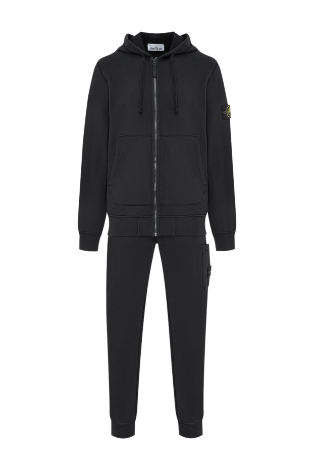 Stone Island капюшоны және металл сыдырмасы бар қара мақта костюм 197787 - фото 1