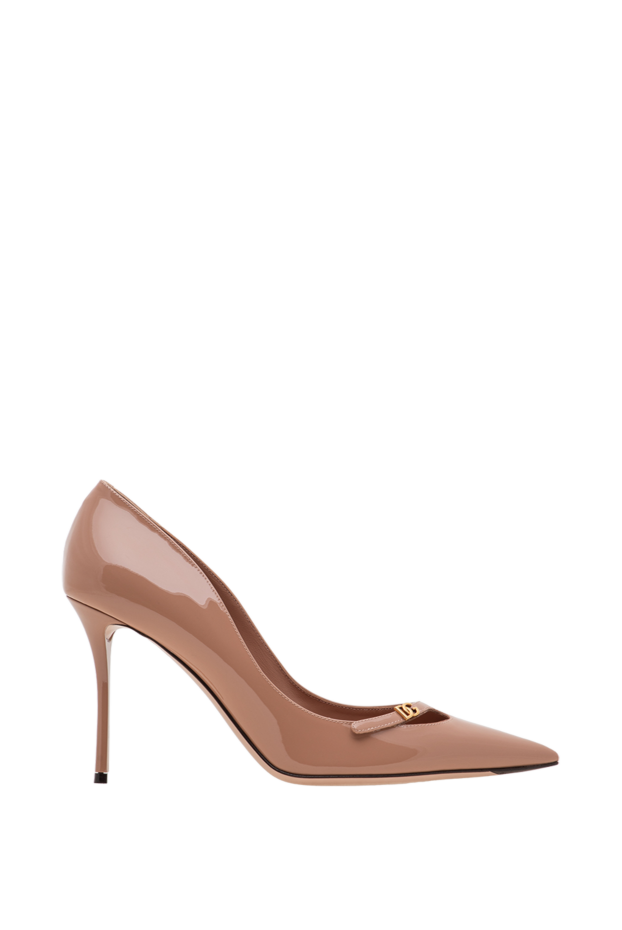 New Cardinale beige patent leather pumps with a scalloped cutout - photo 1