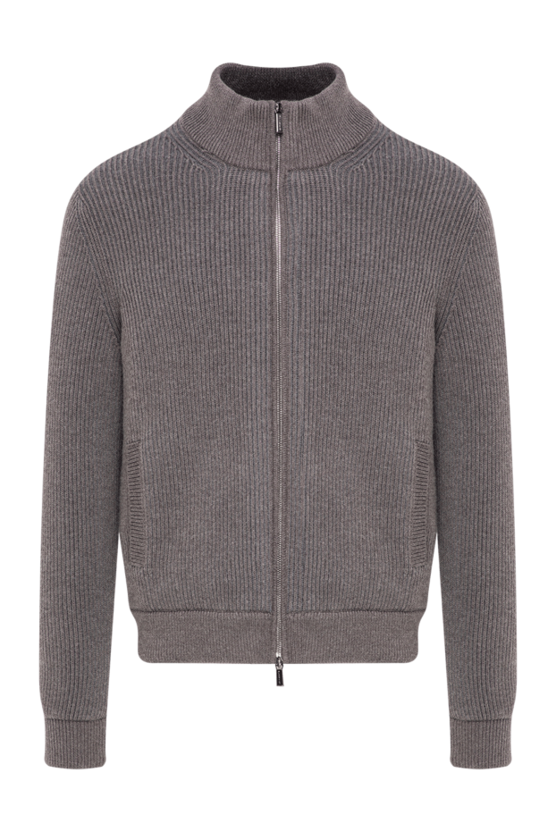Moorer men's arena knit bomber jacket in taupe 197844 - photo 1