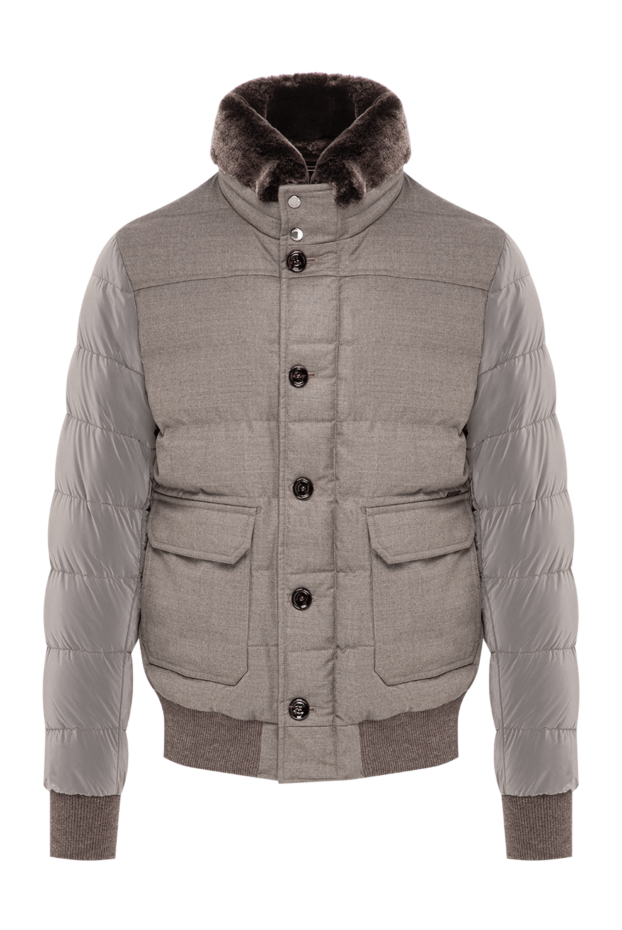 Moorer men's down-filled bomber jacket in a sophisticated grey-beige shade 197847 - photo 1