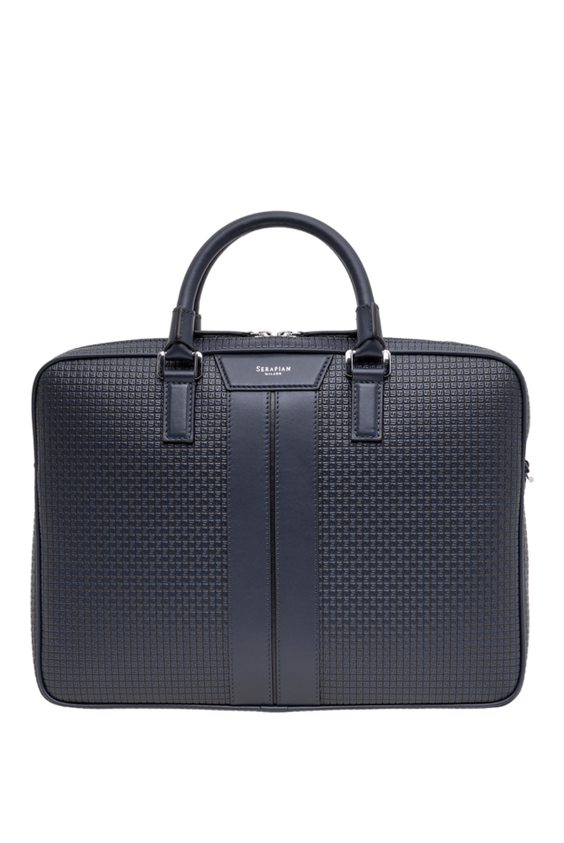 Serapian ultra-thin blue stepan canvas briefcase with leather inserts 197850 - photo 1