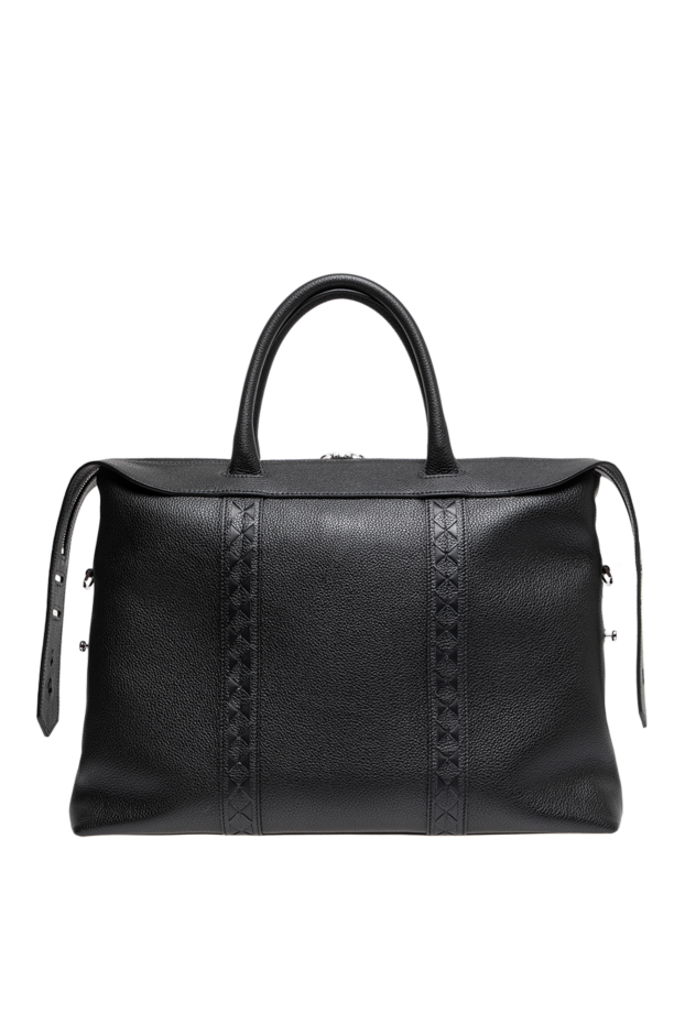 Serapian soft business bag in black cachemire leather with mosaico details 197856 - photo 3