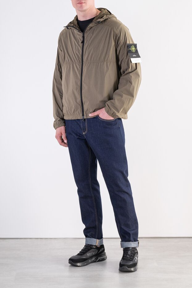 Stone Island ветровка из нейлона в фирменном защитном оттенке military gree 197871 - фото 2