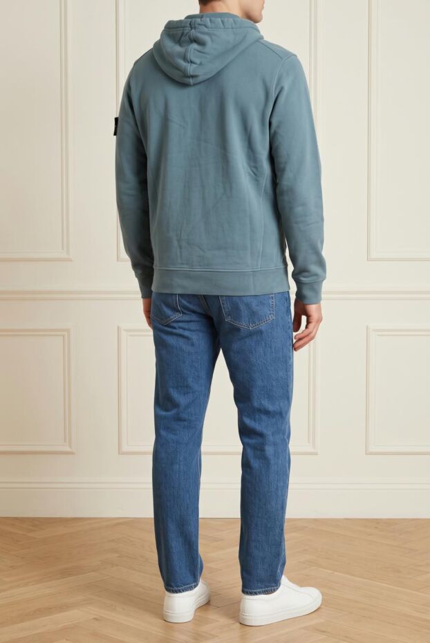 Stone Island мужское зип-худи в оригинальном серо-голубом оттенке на молнии 197880 - фото 2