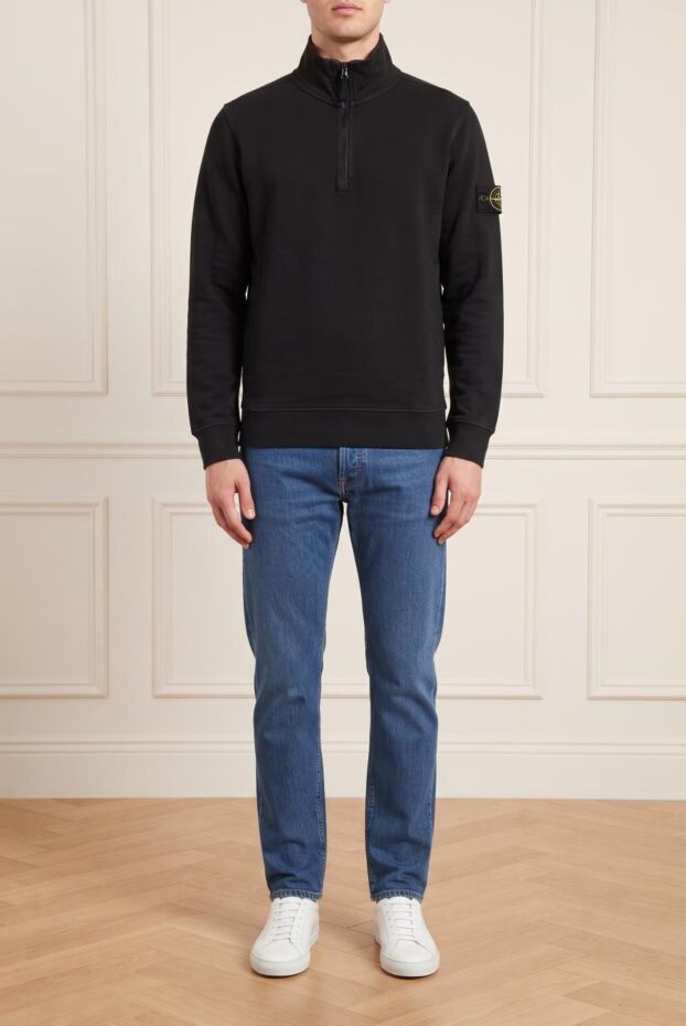 Stone Island мужской свитшот на молнии с воротником-стойкой 197881 - фото 1