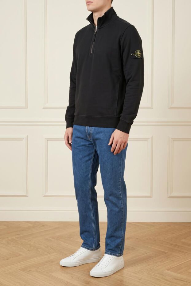 Stone Island мужской свитшот на молнии с воротником-стойкой 197881 - фото 3