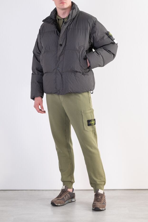 Stone Island ерлерге арналған, lead grey түсті фирмалық реңкті тоқылған мамық күртеше 197890 - фото 2