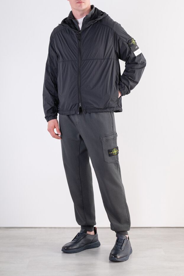 Stone Island мужская легкая куртка-ветровка из нейлона в черном цвете 197892 - фото 2