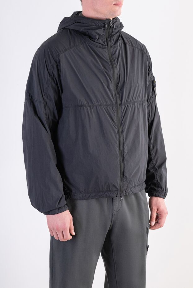 Stone Island мужская легкая куртка-ветровка из нейлона в черном цвете 197892 - фото 3