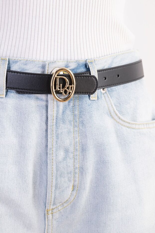 Dior reversible oblique leather belt with gold-tone oval buckle 197900 - photo 2