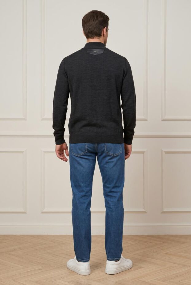 Zilli men's dark gray trouser with alligator yoke 197935 - photo 2