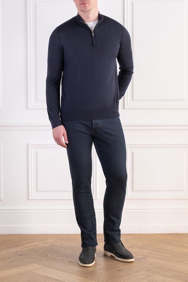 Zilli men's luxury troyer in a noble dark blue color 197938 - photo 2