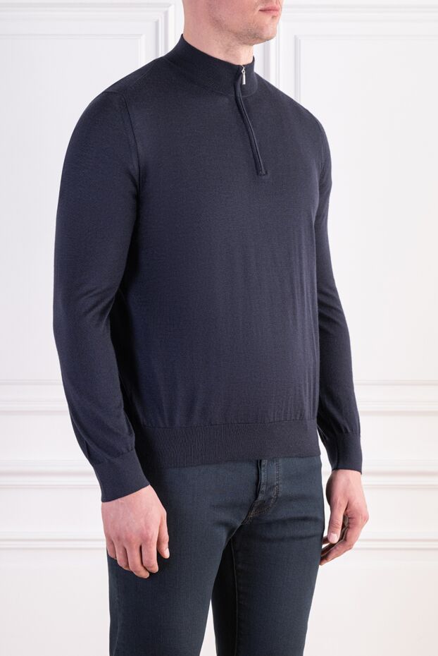 Zilli men's luxury troyer in a noble dark blue color 197938 - photo 3