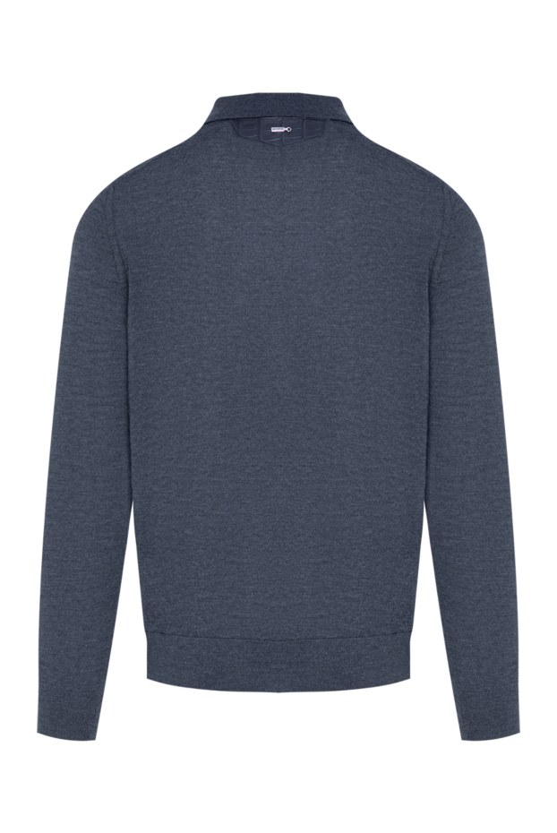 Zilli midnight blue long sleeve polo with crocodile trim 197939 - photo 3
