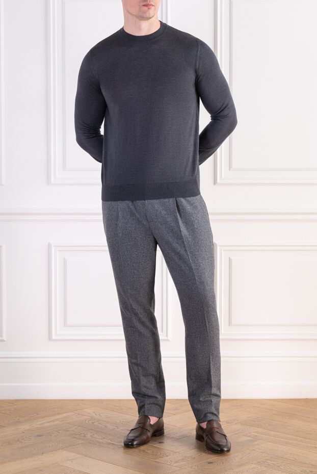 Zilli knitted graphite jumper with crocodile skin details 197949 - photo 2