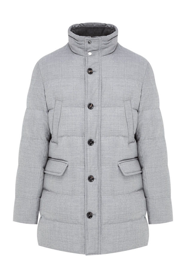 Moorer men's classic down parka by barbieri in an elegant light grey melange shade 197956 - photo 1