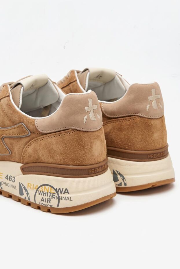Premiata men's suede mick sneakers in a simple light brown palette 197999 - photo 2