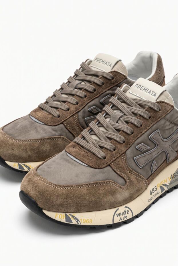Premiata mick men's brown vintage distressed sneakers 198002 - photo 1