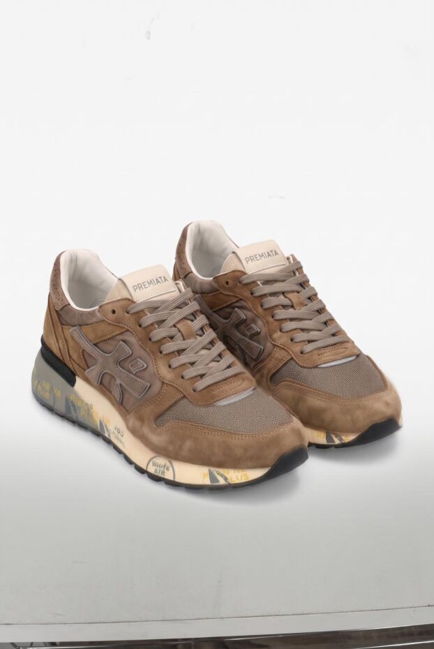Premiata mick men's brown vintage distressed sneakers 198002 - photo 3