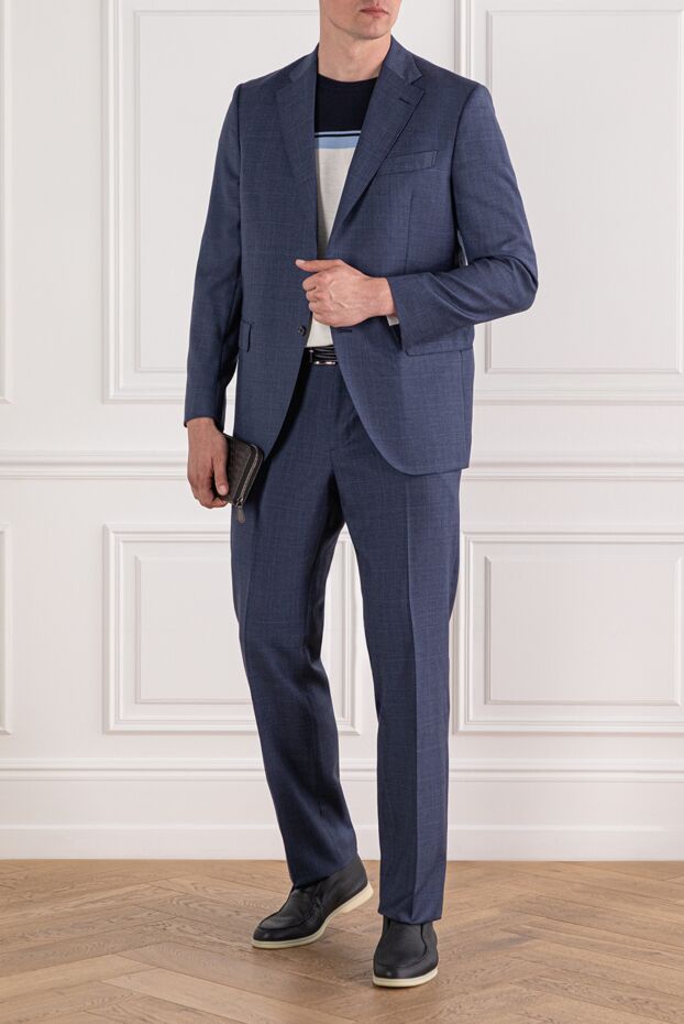 Brioni classic men's suit, dark, with barely noticeable stripes

 950168 - photo 2