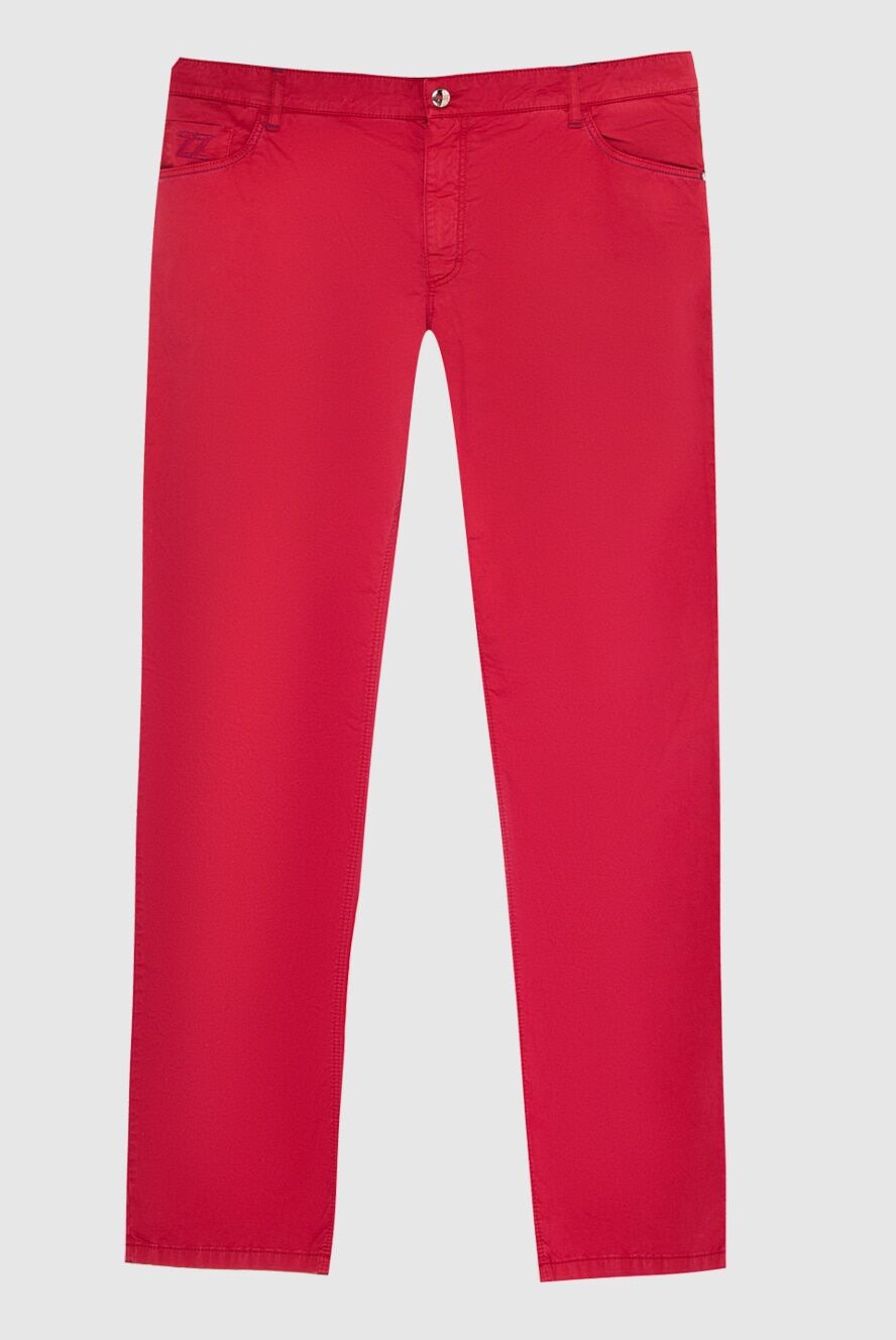 Zilli red cotton trousers for men universal 167184 - photo 1