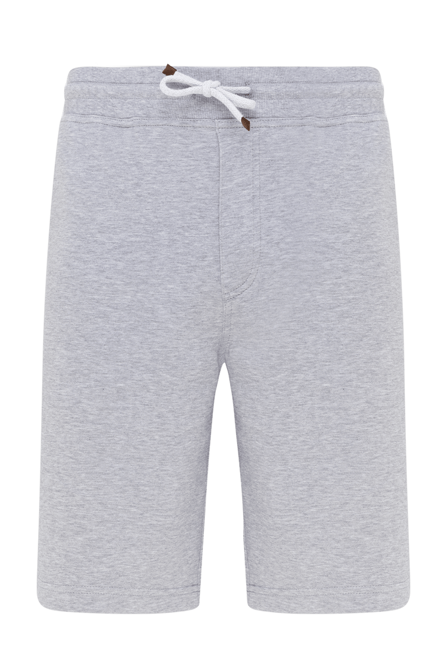 Brunello Cucinelli жұмсақ құрылымды және белдік баумен сәнді сұр шорт 177667 - фото 1