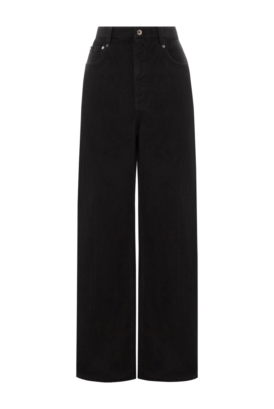 Brunello Cucinelli black jeans with elastic waistband and wide legs 191326 - photo 1