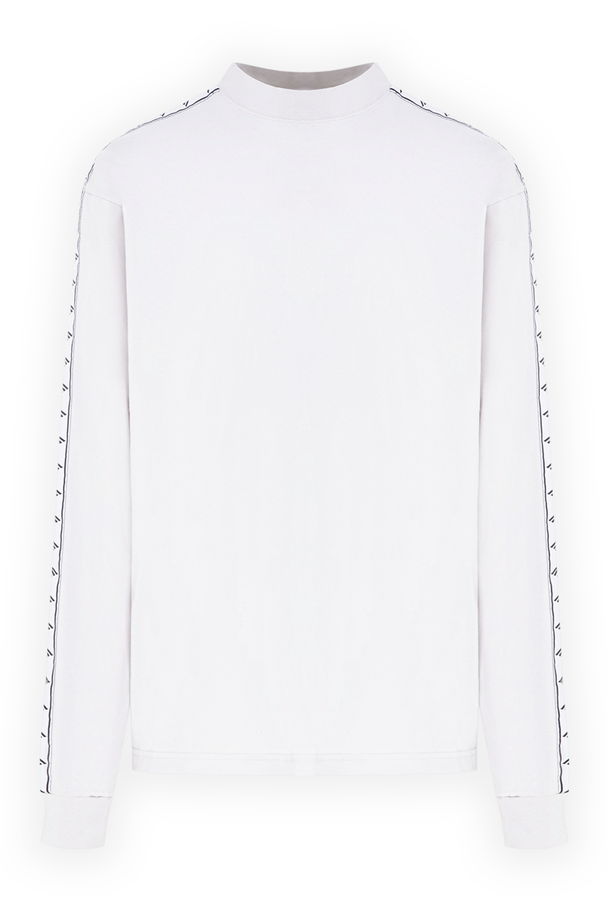 Balenciaga light gray men's oversized long sleeve top with branded stripes on the sleeves 193929 - photo 1