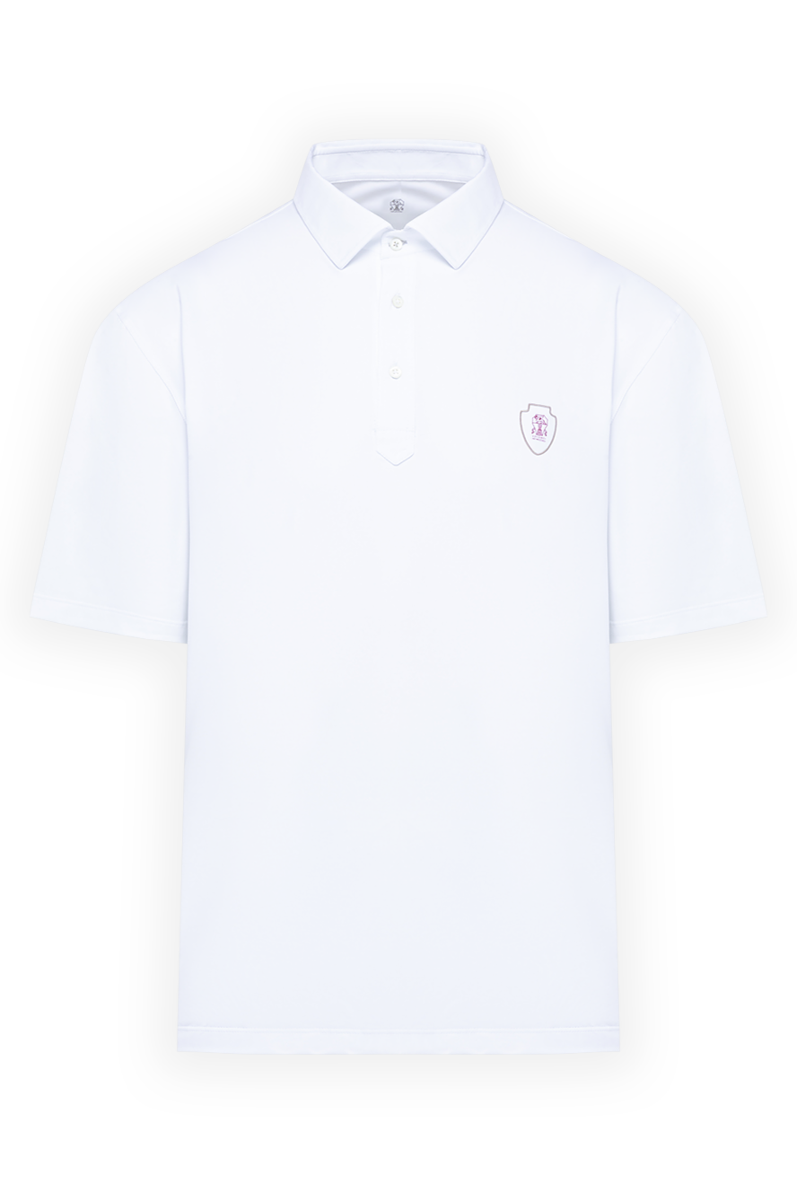 Brunello Cucinelli қалқанға ұқыпты жамау салынған ақ поло жейдесі 193968 - фото 1