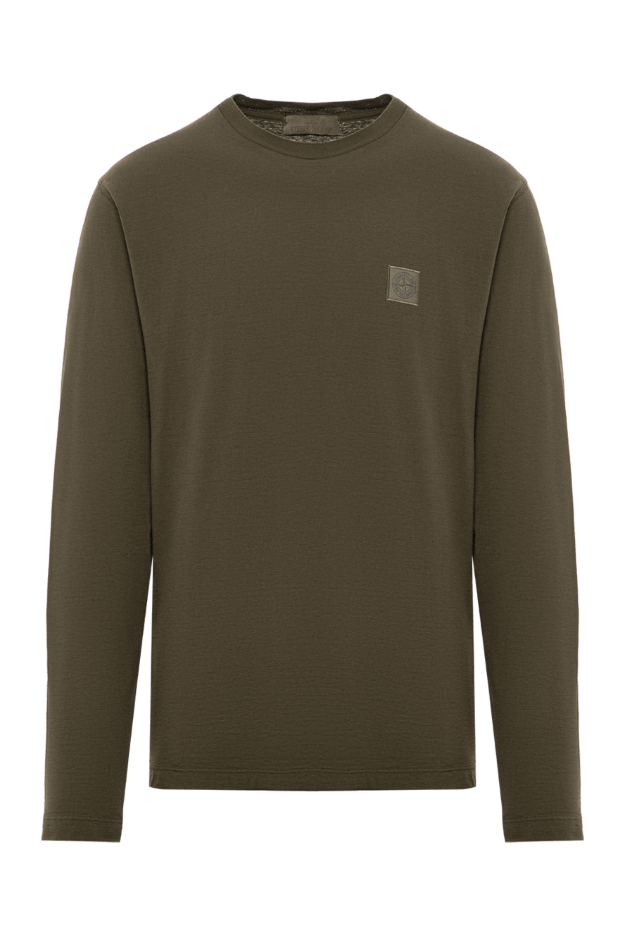 Stone Island olive cotton long sleeve t-shirt with a miniature matte compass logo 196786 - photo 1