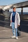 Canali Пальто из полиэстера белое мужское - 100% полиэстер. Пуговицы. Два прорезных кармана, два внутренних кармана. Страна производитель: Италия. Уход: специализированная чистка - фото 7