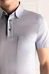 Brioni Поло из хлопка голубое мужское голубое - 100% хлопок. Пуговицы. Страна производитель: Италия. Уход: специализированная чистка - фото 5