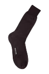 Bresciani Brown wool and nylon socks for men - logo print. 80% wool, 20% nylon. Country of origin: Italy. Care: specialized cleaning - photo 1