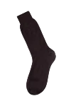 Brown wool and nylon socks for men Bresciani - logo print. 80% wool, 20% nylon. Country of origin: Italy. Care: specialized cleaning - photo 2