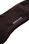 Bresciani Brown wool and nylon socks for men - logo print. 80% wool, 20% nylon. Country of origin: Italy. Care: specialized cleaning - photo 3