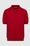 Le Billionnaire Cashmere Cotton and silk polo burgundy for men - Contrast stitching. 70% cotton, 30% silk. Buttons. Country of manufacture: Italy. Care: specialized cleaning - photo 1