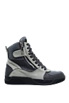 Dolce & Gabbana Gray leather sneakers for men - contrast sole. leather interior. 100% leather. lacing, zipper. polyurethane. Country of manufacture: Italy. Care: specialized cleaning - photo 1