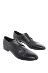 W.Gibbs Men's shoes made of kangaroo leather black - Perforation. 100% kangaroo leather. Lace-up. Interior trim: leather. Insole: Leather. Heel height: 2cm. Outsole: Other materials. Country of manufacture: Italy. Care: specialized cleaning - photo 3