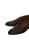 Doucal`s Brown leather moccasins for men - weaving, perforation. leather interior. 100% leather. Insole: leather. Country of manufacture: Italy. Care: specialized cleaning - photo 5