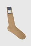 Men's beige cotton socks Bresciani - logo print. 100% cotton. Country of manufacture: Italy. Care: specialized cleaning - photo 2