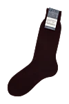 Men's burgundy cotton socks Bresciani - logo print. 100% cotton. Country of manufacture: Italy. Care: specialized cleaning - photo 2