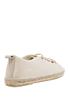 Espadrilles canvas beige for men Manebi - edging from a wicker platform. leather interior, top height 8 cm. 100% canvas. Insole: leather. Country of manufacture: Italy. Care: specialized cleaning - photo 4