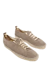 Manebi Espadrilles suede brown for men - edging from a wicker platform. leather interior, top height 8 cm. 100% suede. Insole: leather. Country of manufacture: Italy. Care: specialized cleaning - photo 3