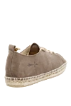 Espadrilles suede brown for men Manebi - edging from a wicker platform. leather interior, top height 8 cm. 100% suede. Insole: leather. Country of manufacture: Italy. Care: specialized cleaning - photo 4