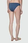 Women's blue polyamide and elastane swimming trunks La Perla - lace. 90% polyamide, 10% elastane. Country of manufacture: Italy. Care: specialized cleaning - photo 4