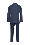Men's suit made of cotton and silk blue Corneliani - Slit. 79% cotton, 21% silk. Closure: Buttons, hook. Chest pocket, two flap pockets. Three pockets. Two side pockets, two back pockets with buttons. Lining: 100% cupro. Country of manufacture: Italy. Care: specialized cleaning - photo 6